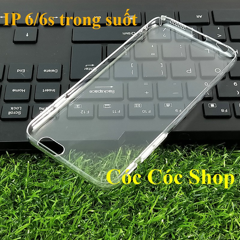 Ốp lưng IPhone 6/ 6S/6 plus/ 6S plus nhựa CỨNG TRONG SUỐT tặng Cáp lightning