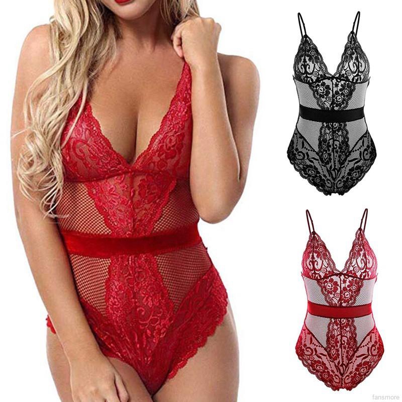 Bodysuit phối ren trơn màu phong cách quyến rũ dành cho nữ | BigBuy360 - bigbuy360.vn