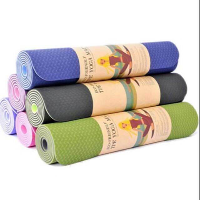 [Tặng Kèm Túi] Thảm YOGA TPE 2 lớp 6mm. Thảm yoga TPE chuẩn giá kho.