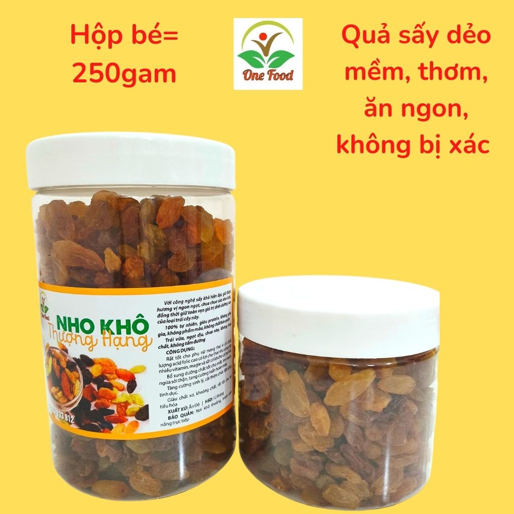 Nho Nâu Ấn Độ, NHO Mix, nho vàng loại 1 Sấy Dẻo Mềm, Đồ Ăn Vặt Hà Nội, OneFood68