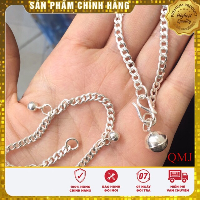 LẮC ĐƠN MIX CHUÔNG CHO BÉ / Trang sức QMJ cam kết bạc chuẩn sáng đẹp, bền màu không lo đen xỉn