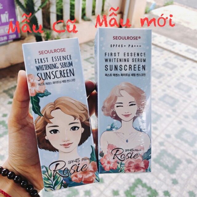 MẪU MỚI 2019 Kem chống nắng Rosie First Essence Whitening Serum Sunscreen