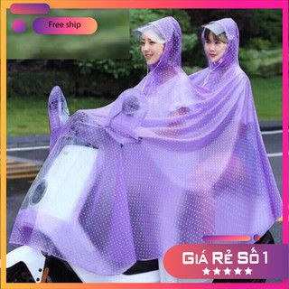 Áo mưa chấm bi 2 đầu feesize