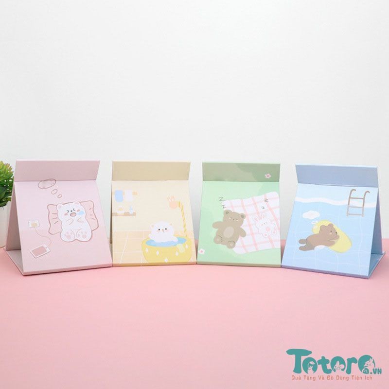 Gương gập để bàn 21x15cm: Gấu Thỏ Ú - Hello Monster - Muông Thú Wonderful - Hình nổi ngộ nghĩnh - Nhóc Phi Hành Gia...