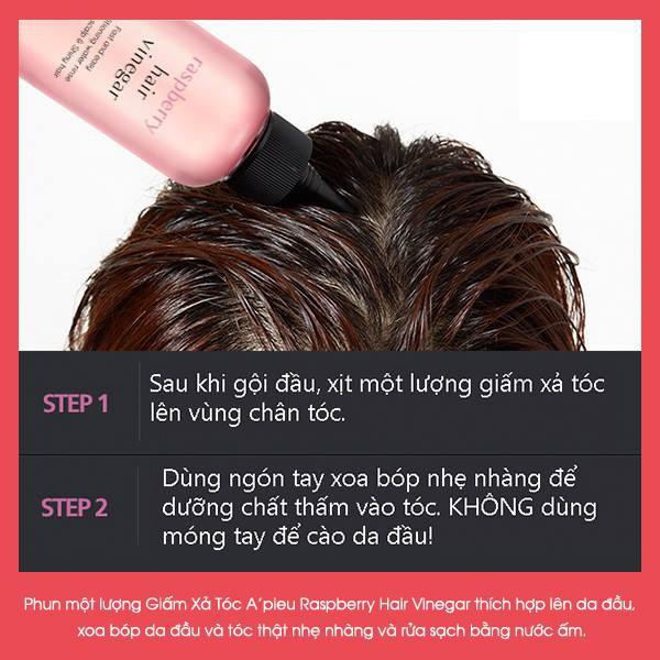 (HSD-01/12/23)Dầu Xả Tóc (R)A'pieu Raspberry Hair Vinegar 200ml