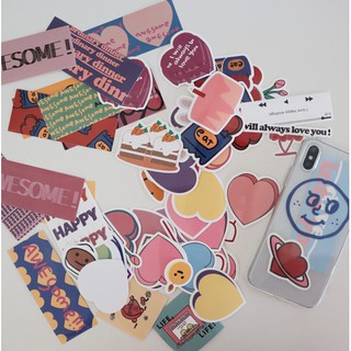 Set Stickers 60 Miếng Phong Cách Hàn Quốc Xinh Xắn Fishy Props