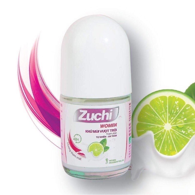 Lăn khử mùi Zuchi chiết xuất từ thảo dược thiên nhiên giúp giảm mồ hôi, ngăn mùi, da mịn, khít chân lông