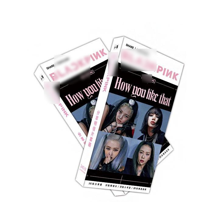 Hộp ảnh Postcard Blackpink How you like that có ảnh dán sticker lomo bưu thiếp