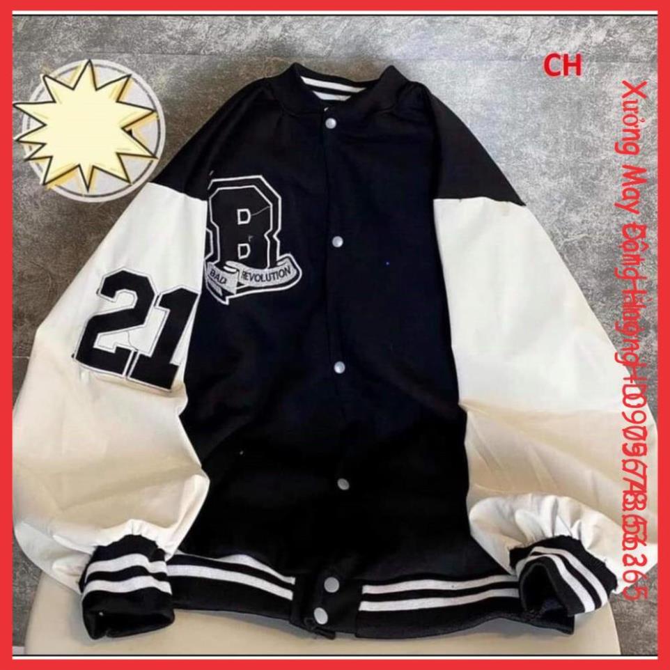 Áo khoác boomber unisex in chữ màu đen phong cách Hàn quốc phù hợp trong mọi hoàn cảnh <3