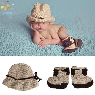 Set mũ + giày cao bồi chụp ảnh cho bé sơ sinh