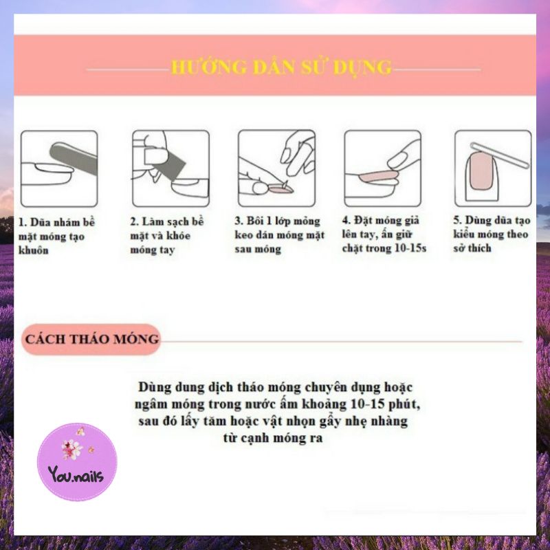 Móng chân giả kèm keo YOU NAILS (F01-F12)