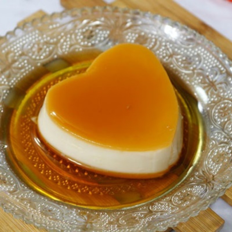 Bộ 50 Hộp Bánh Flan Có Nắp Đậy Hình Tim Dễ Thương TH Vĩnh Trường