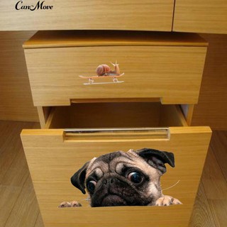 Decal dán tường hình chó Pug