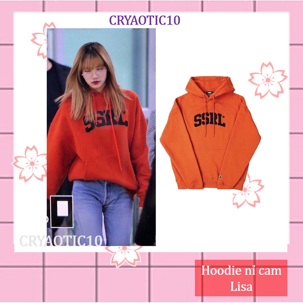 Áo hoodie nỉ cam SSRL Lisa Black Pink unisex