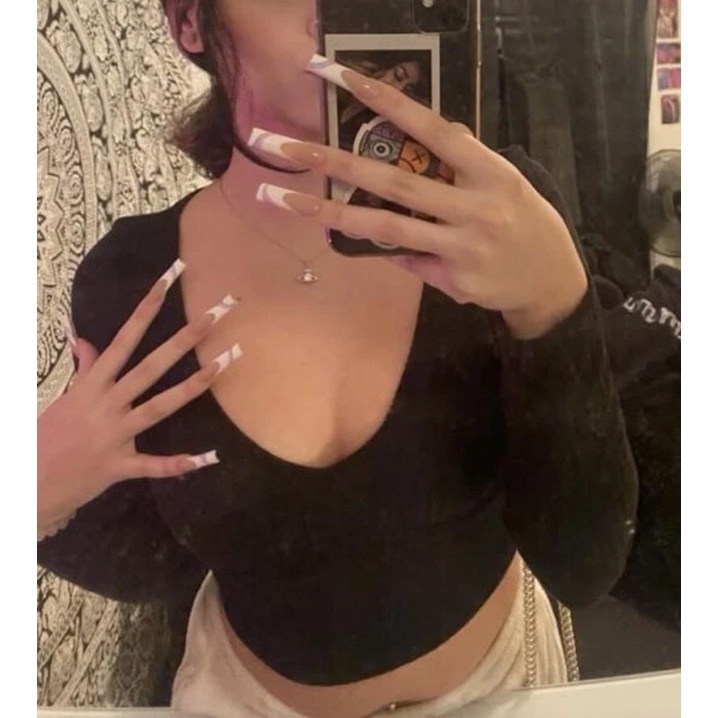 PASS - SHEIN Crop Top Tay Dài