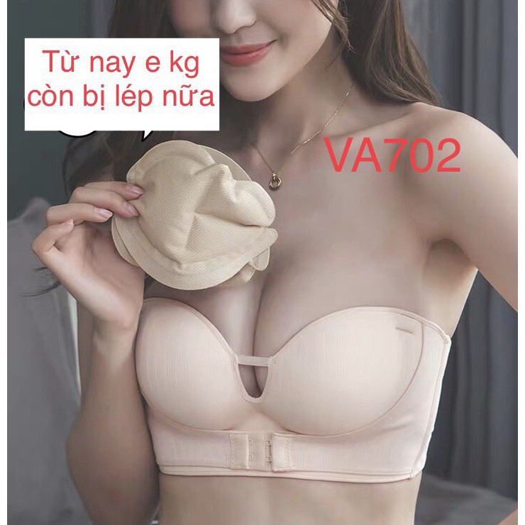 VA702 (2 Màu) Áo lót cup ngang chống tuột , bơm hơi nâng ngực, Cứu tinh ngực lép.
