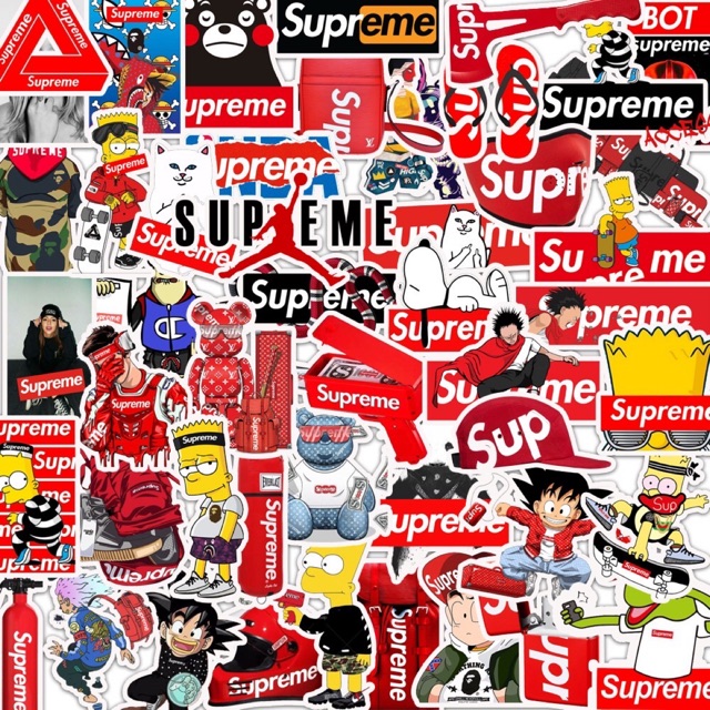 10 Sticker dán supreme trang trí