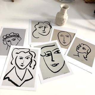 Postcard Nghệ thuật / Postcard Picasso / Postcard mặt người / Thiệp nghệ thuật