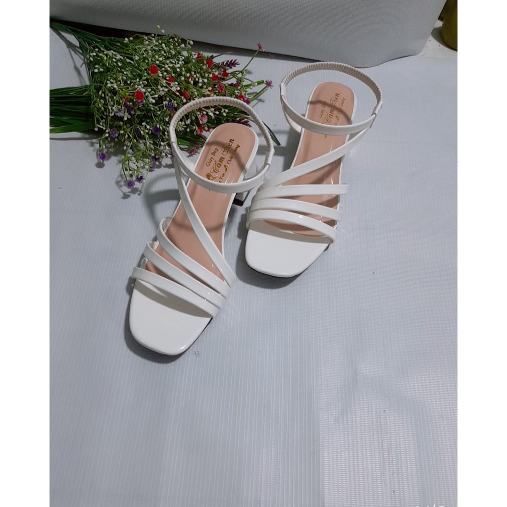 Giày Sandal Nữ Cao Gót CẨM TIÊN 2P-9P  Mũi Vuông Thời Trang Sang Trọng