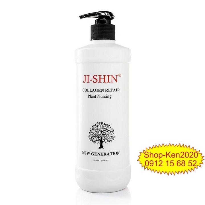 Kem hấp tóc hoàn hình Ji Shin Collagen Repair 500ml phục hồi tóc siêu mềm mượt