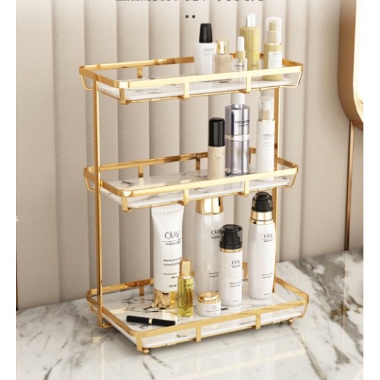 Kệ 3 tầng đựng đồ vật dụng nhà vệ sinh GOLDEN MARBLE BATHROOM RACK