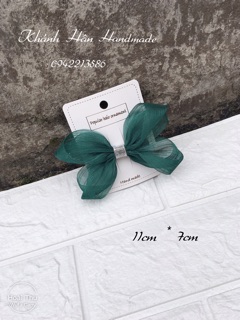 Kẹp tóc nơ xanh size 11cm * 7cm