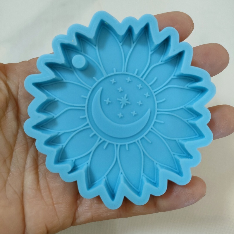 Khuôn Silicone Hình Hoa Hướng Dương Làm Móc Khóa DIY