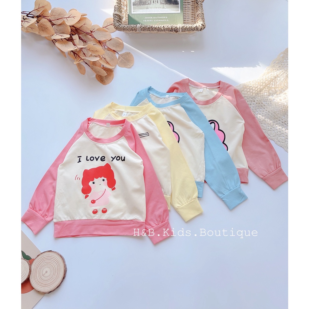 Bộ cotton ngựa poni dài tay bé gái