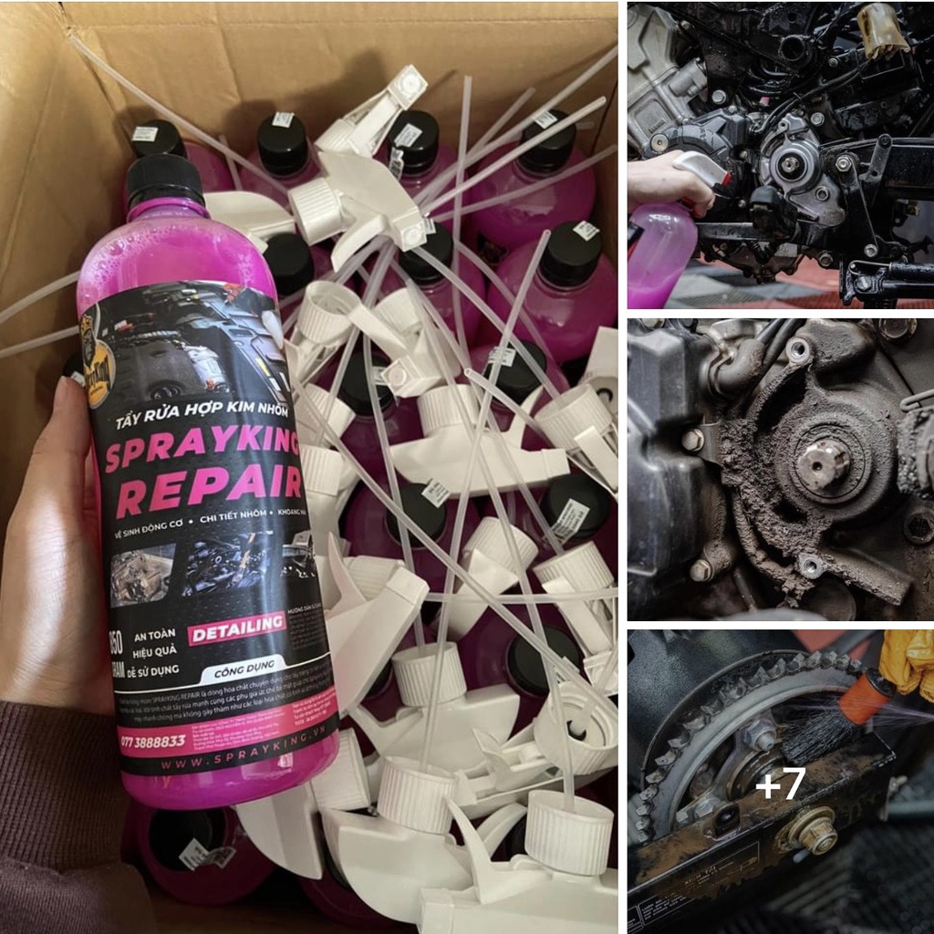 Sprayking Repair 1L_Nước hồng tẩy rửa lóc máy xe
