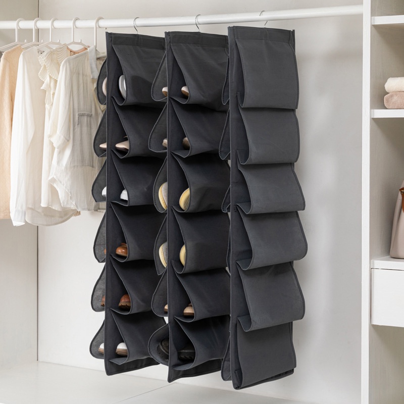 Túi đựng giày dép 6 ngăn Living C, túi bảo quản giày có kèm móc treo tủ gọn gàng chống bụi bẩn.