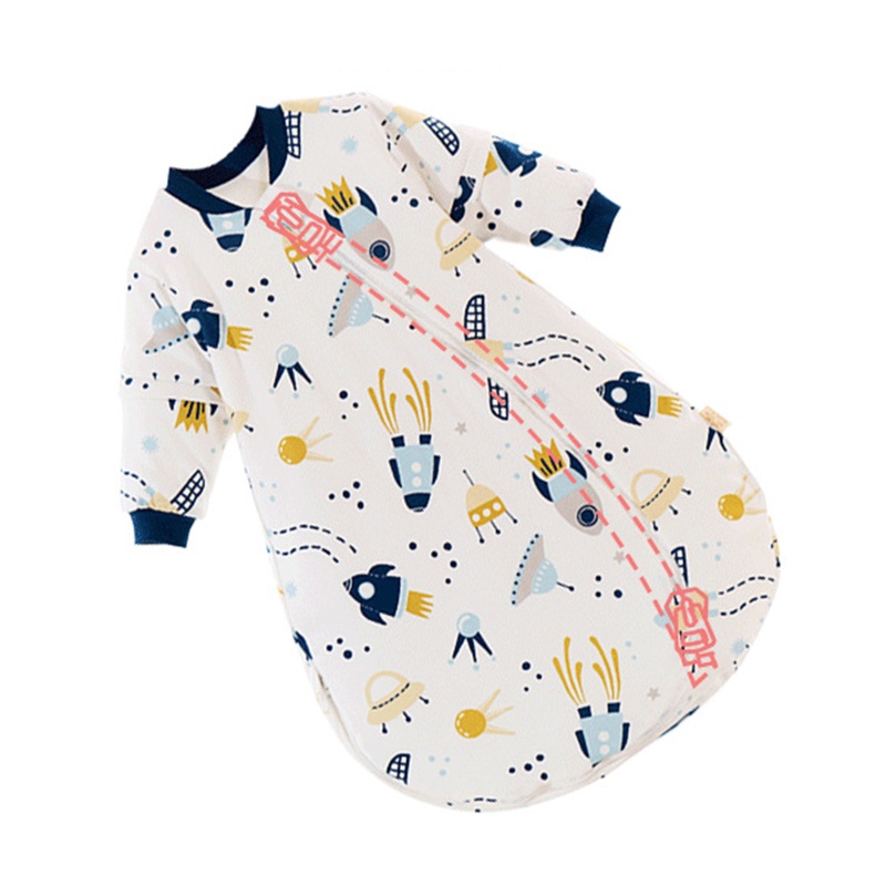 Túi Ngủ Cotton Tay Dài Mềm Mại Giữ Ấm Mùa Thu Đông Có Thể Tháo Rời Cho Bé Sơ Sinh