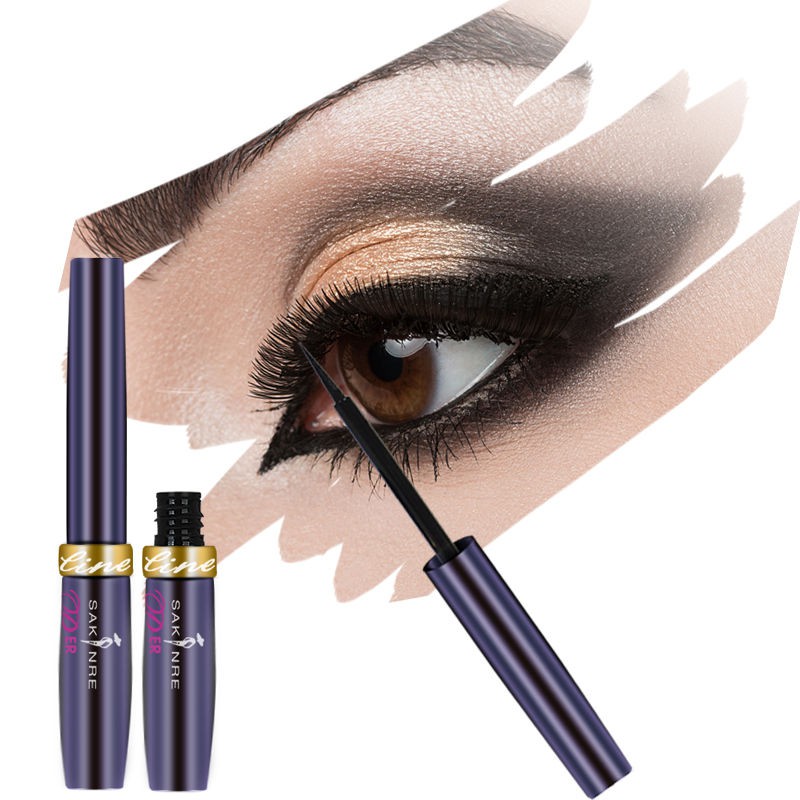 ﹍☑✾Saqili Liquid Eyeliner Bơi nhọn khô nhanh Chống thấm nước, mồ hôi, không làm mịn da Người mới bắt đầu và sinh vi