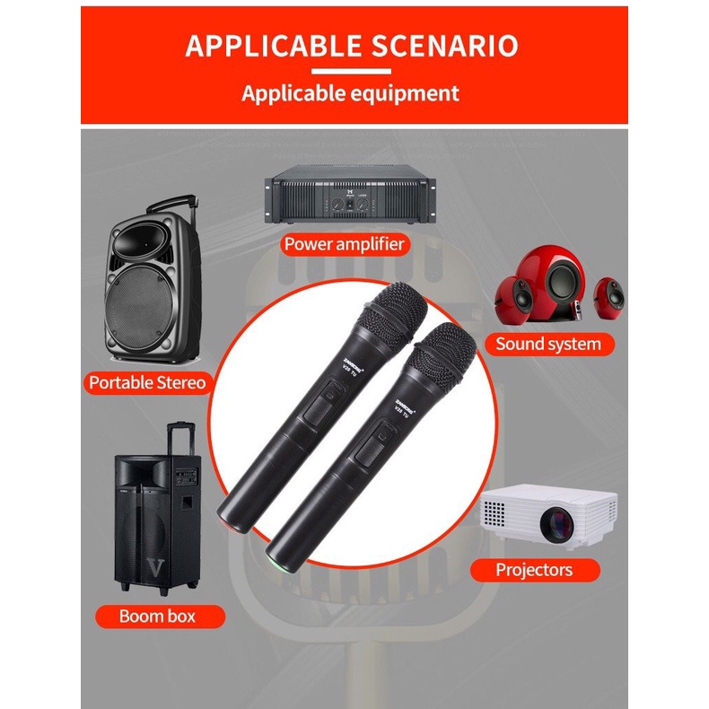 Combo 2 Micro Karaoke Bluetooth Không Dây Song Ca V20 - Âm vang có ECHO - Thu Âm Nhạy - Không Bị Rè Hú