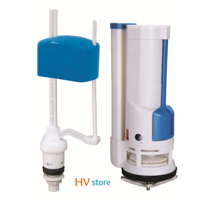 Bộ ruột thay thế cho bồn cầu nhấn liền khối, cọc xả cao 21cm - HV Store 128