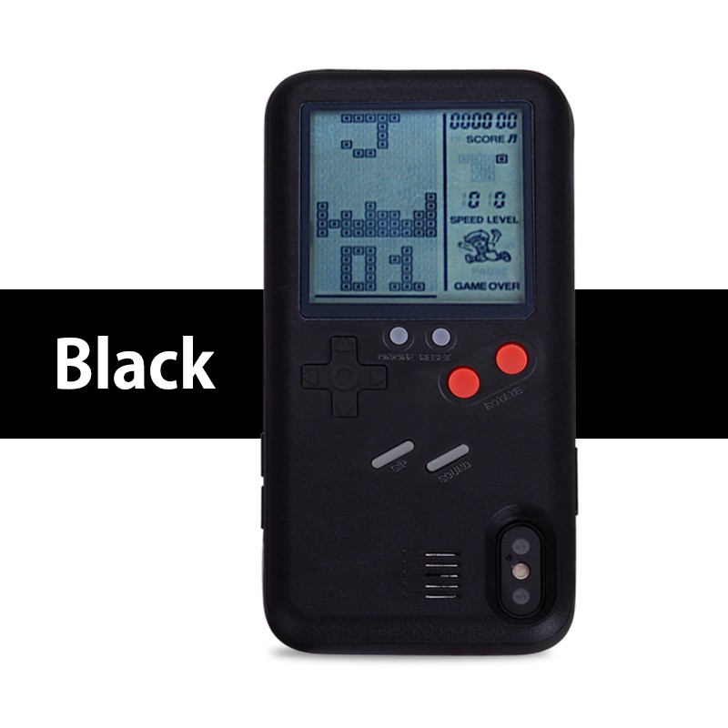 Ốp điện thoại TPU mềm thiết kế máy chơi game xếp gạch cổ điển cho iPhone 6 6s 7 8 Plus 11 Pro X XS XR Max