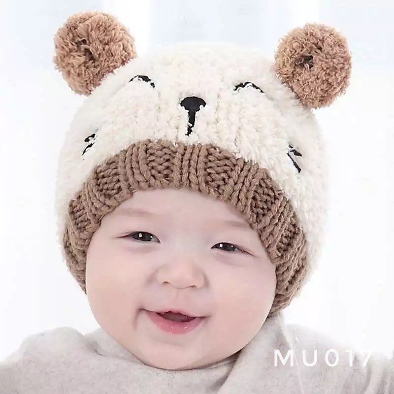 Set mũ khăn len MU017 cho bé 3-18m