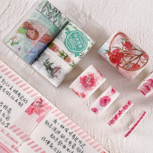 Set 7 cuộn băng dính trang trí washi tape