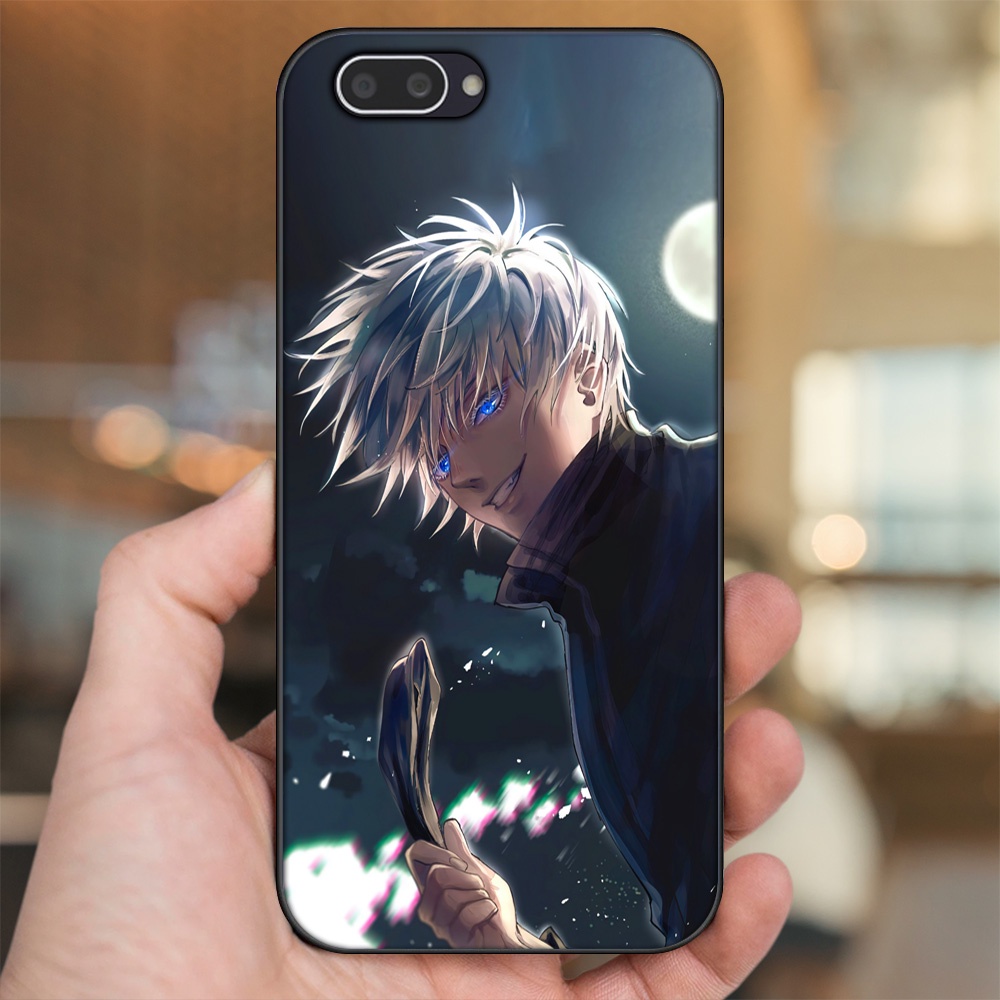 Ốp lưng Oppo A3S viền đen in hình Satoru Jujutsu Kaisen