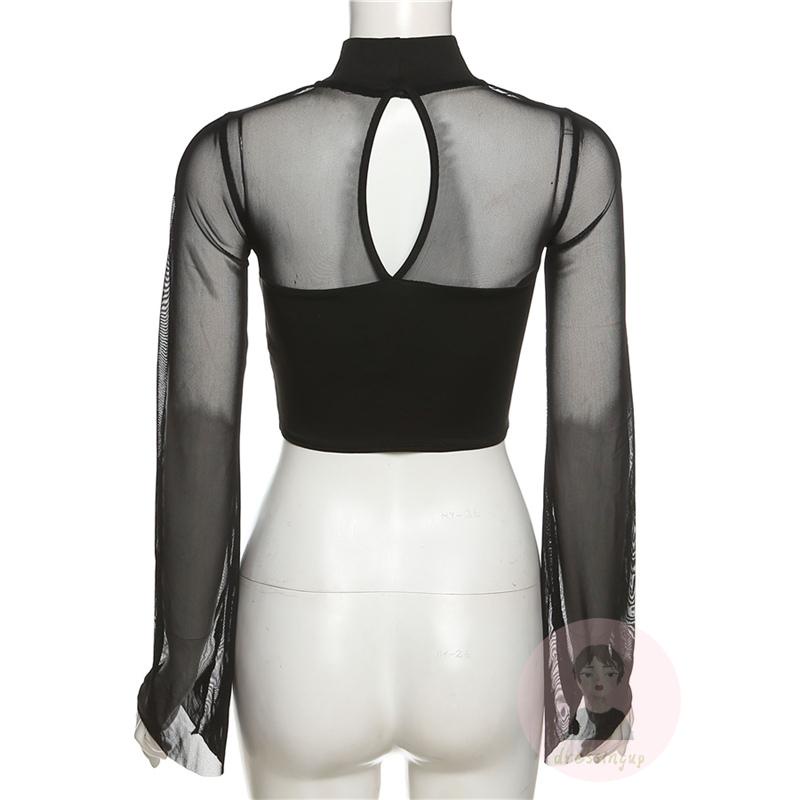 Áo Lửng Tay Dài Xuyên Thấu Thời Trang Dành Cho Nữ
