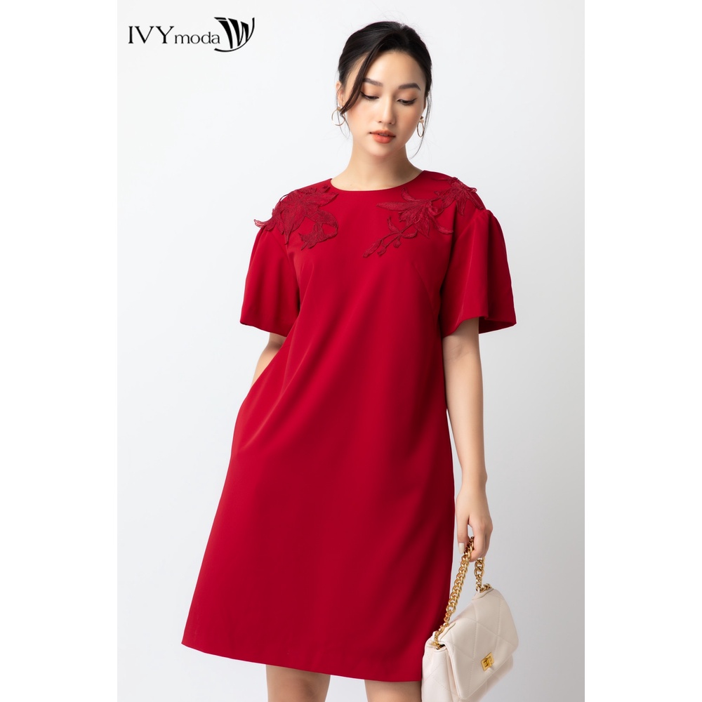 Đầm suông vai hoa IVY moda MS 48M6361