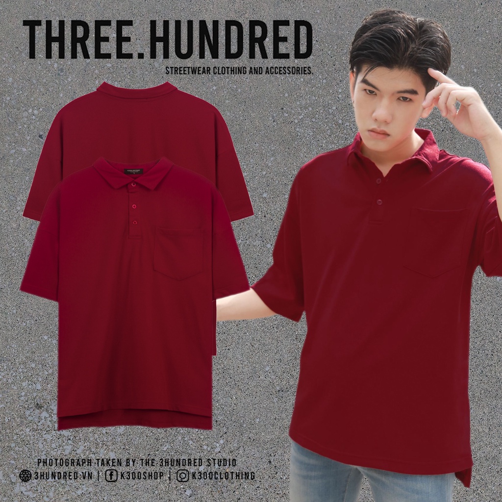 Áo Thun Polo Basic Màu Đỏ Chất Liệu Cotton Thoáng Mát