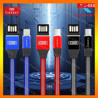 Dây cáp sạc dù dài 1m earldom ec - 055, cáp sạc nhanh 2.4a