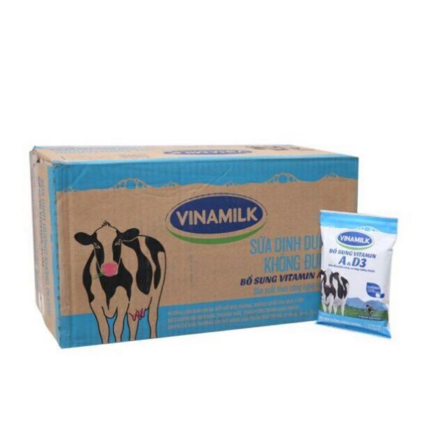 Thùng sữa Vinamilk không đường túi 220ml
