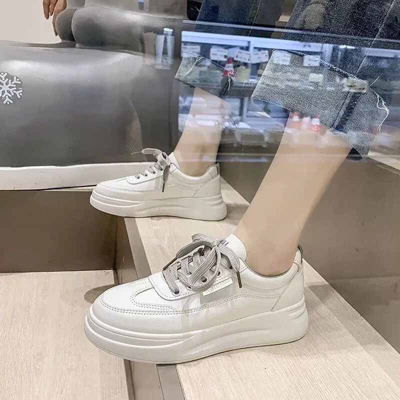 Giày Thể Thao Nữ Trắng Sneaker Độn Đế 4cm HOT TREND mùa hè  RM91