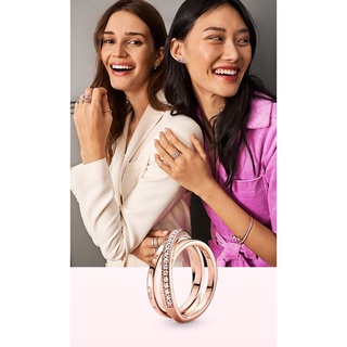 Rose Gold-TonePavéPave Interlaced Trinity Ring Romantic