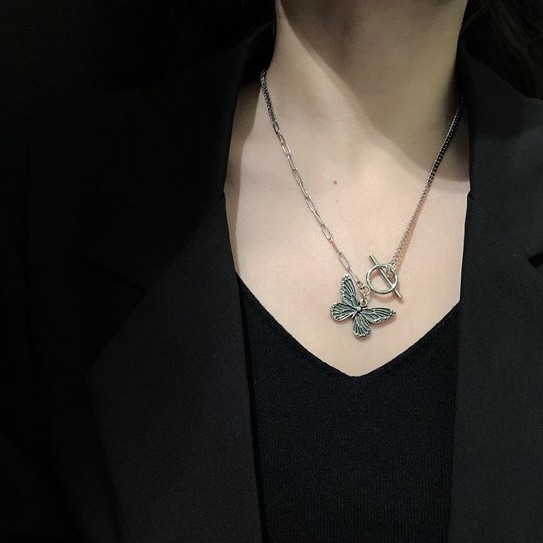 Dây Chuyền Nữ Mặt Hình Bướm Khoá OT Độc Đáo - Vòng Cổ Hợp Kim Đẹp