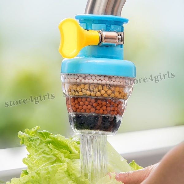 Đầu lọc nước trực tiếp tại vòi 6 tầng tiện ích, Đầu lọc nước đa năng lọc khí Clo dư rỉ sét, vi khuẩn, tạp chất