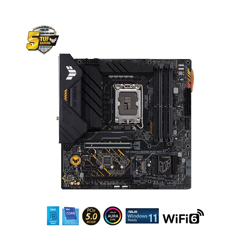 Mainboard Asus TUF GAMING B660M-PLUS WIFI D4 (Intel B660, LGA 1700, 4 khe RAM, M-ATX)