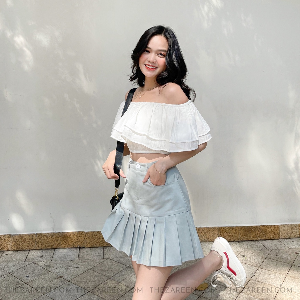 CHÂN VÁY KAKI XẾP LY ZAREEN VAA34 XANH XÁM | BigBuy360 - bigbuy360.vn