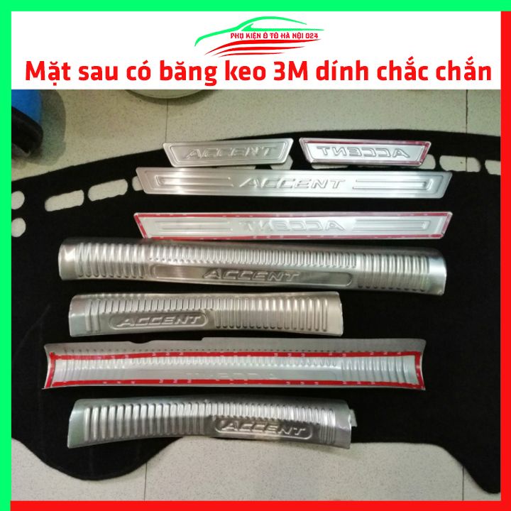 Bộ nẹp bước chân inox ô tô Accent 2018-2021 chống trầy làm đẹp ô tô